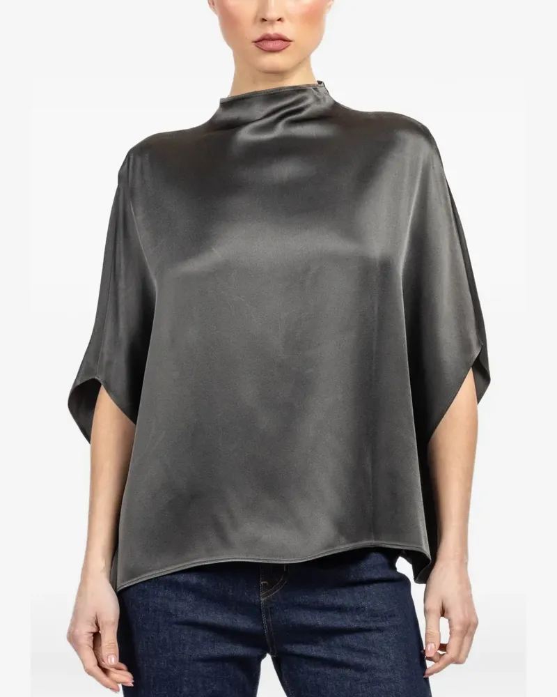 LAPOINTE satin cape blouse - Grau Grau