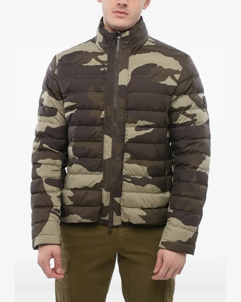 Woolrich Bering camouflage-print quilted padded jacket - Braun Braun