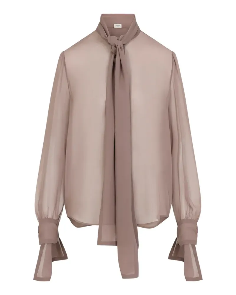 Saint Laurent Lavallière Seidenbluse - Rosa Rosa