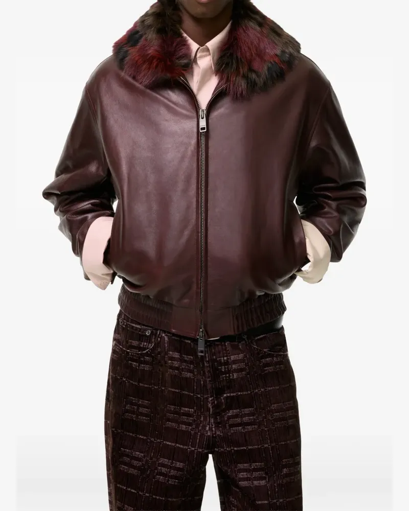 Burberry Latchford leather jacket - Rot Rot
