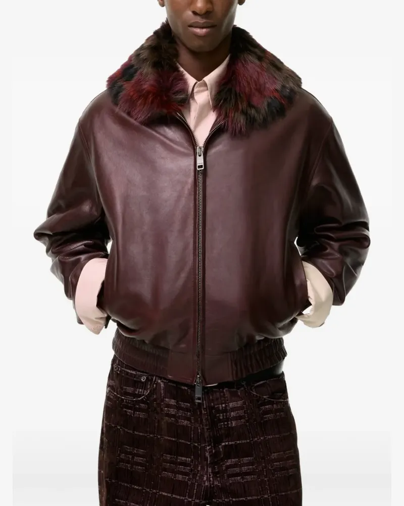 Burberry Latchford Lederjacke - Rot Rot