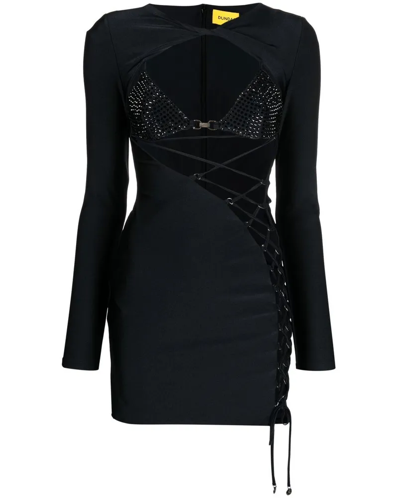 Dundas Minikleid mit Schnürung - Schwarz Schwarz