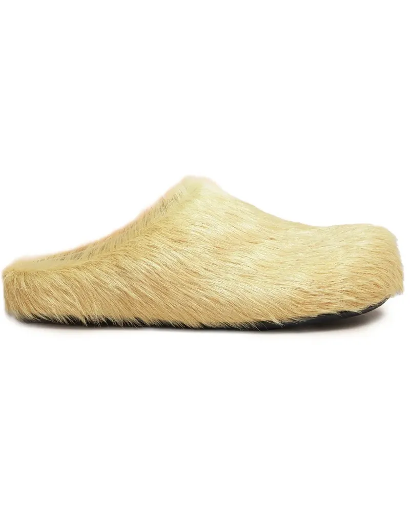 Marni Fussbett calf-hair clogs - Gelb Gelb