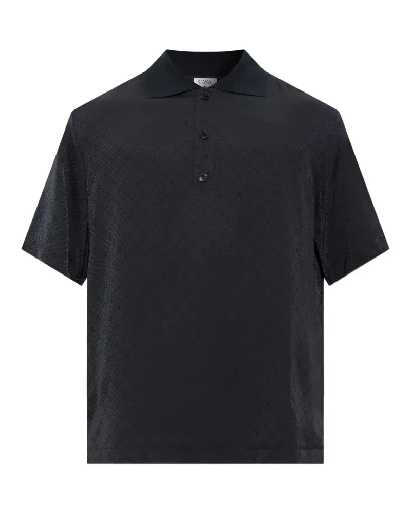 Casablanca Paris Poloshirt aus Monogramm-Jacquard - Blau Blau