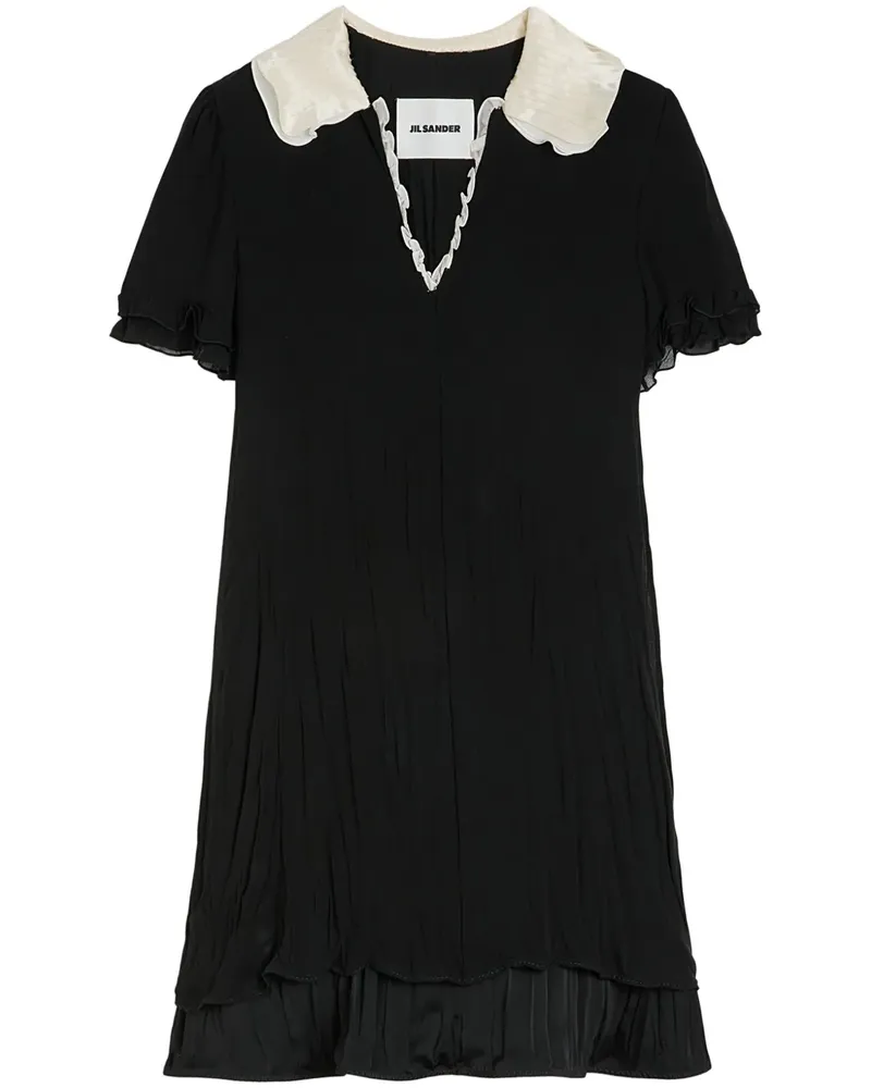 Jil Sander Minikleid mit Rüschen - Schwarz Schwarz