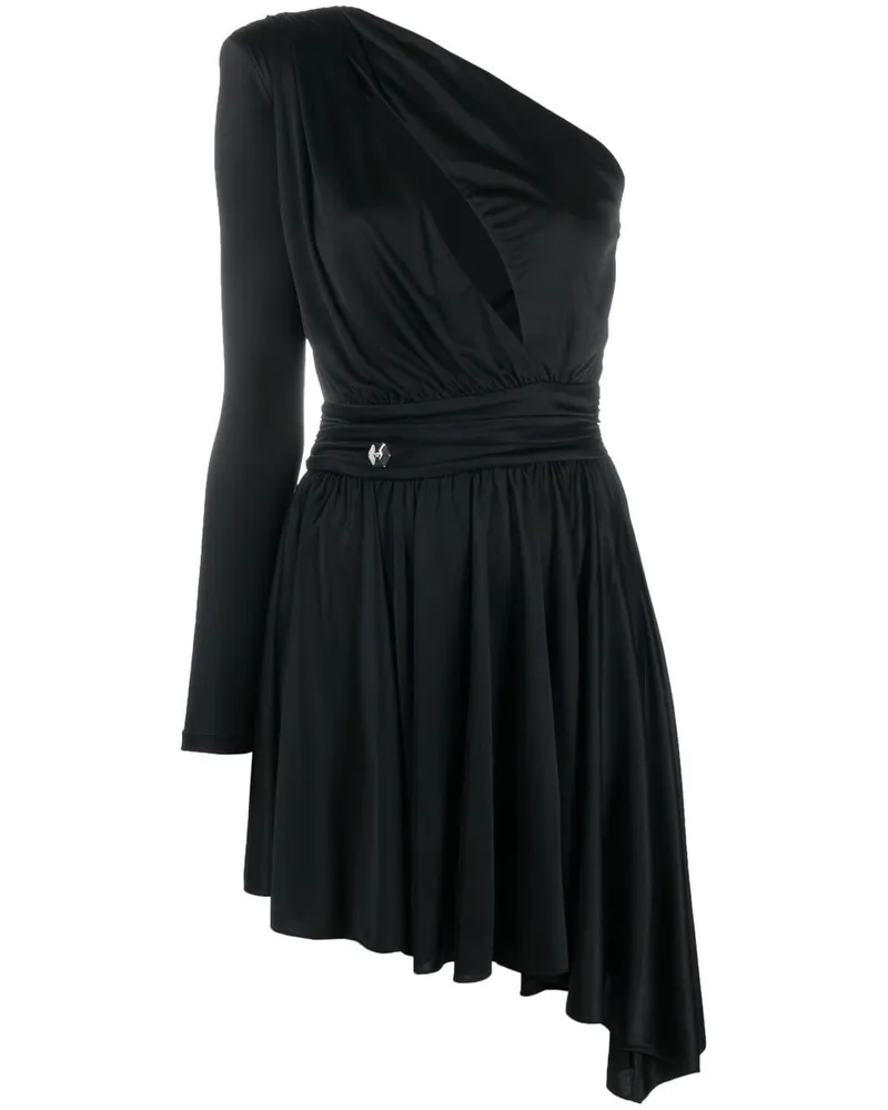 Philipp Plein One-Shoulder-Kleid - Schwarz Schwarz