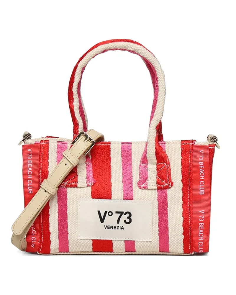 V°73 Mini Schultertasche mit gestreiftem Henkel - Rot Rot