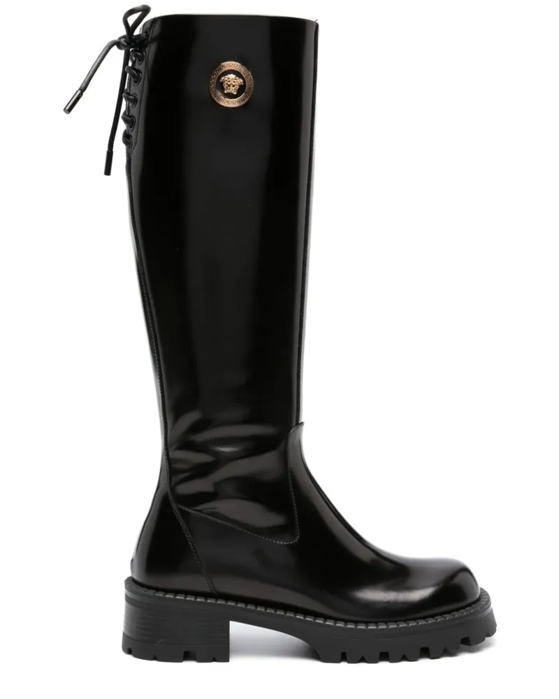 Versace Kniehohe Alia Stiefel - Schwarz Schwarz
