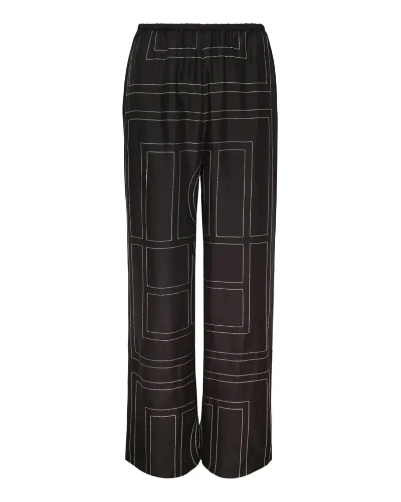 Totême Seiden-Pyjama mit Monogramm - Schwarz Schwarz
