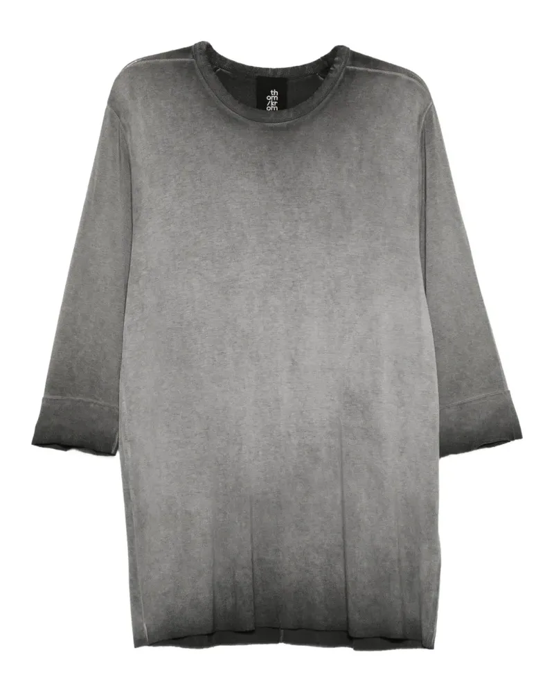 THOM KROM T-Shirt mit Cold-Dye-Effekt und Dreiviertelärmeln - Grau Grau