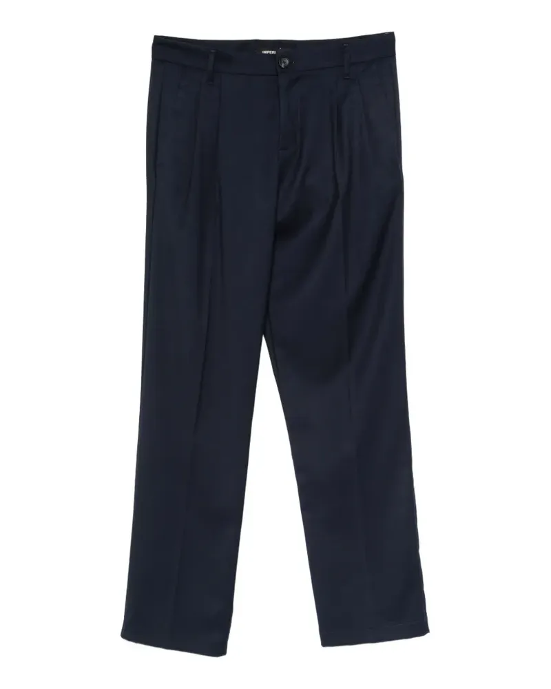 IMPERIAL pleated straight-leg trousers - Blau Blau