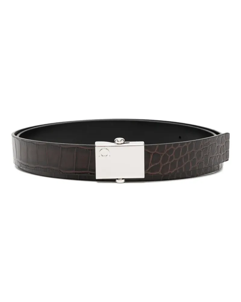 Ferragamo crocodile-print leather belt - Braun Braun