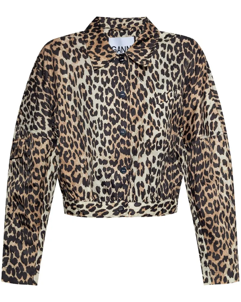 Ganni Jacke mit Leoparden-Print - Nude Nude