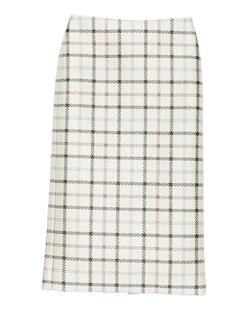 Brandon Maxwell plaid midi skirt - Nude Nude
