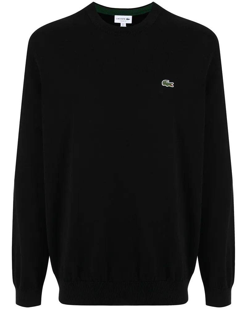 Lacoste Sweatshirt mit Kroko-Stickerei - Schwarz Schwarz