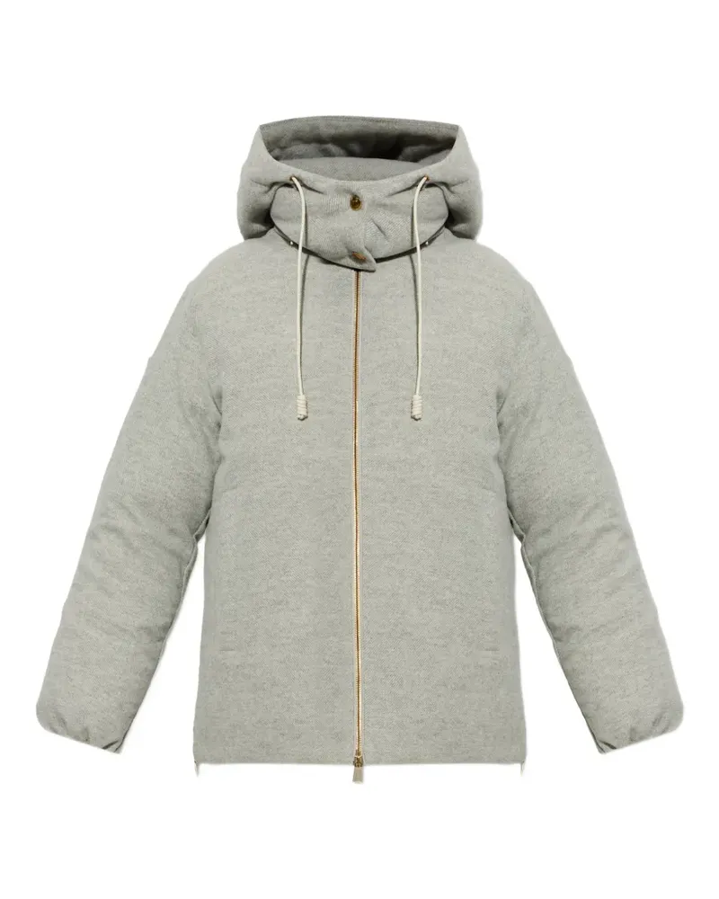 Moncler Vivante hooded wool & cashmere short down jacket - Grau Grau
