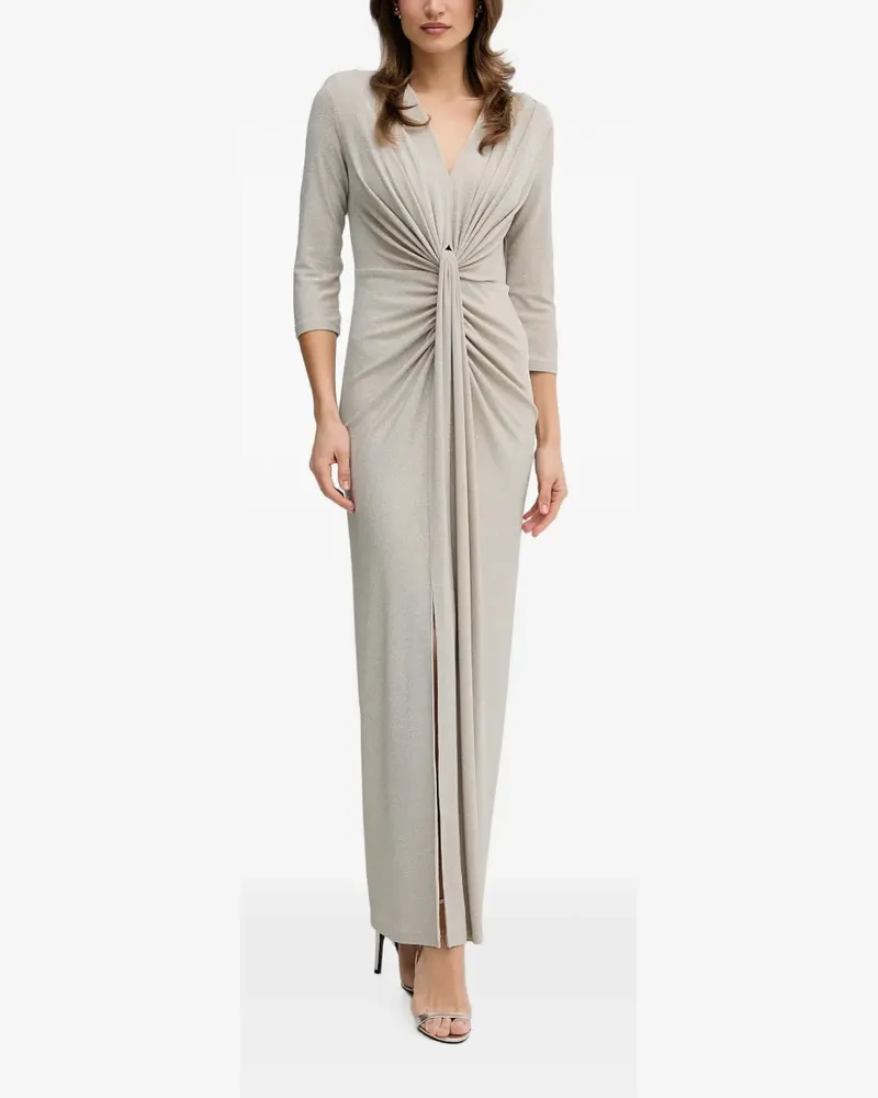 Joseph Ribkoff Dreiviertelärmel-Maxikleid mit Twist-Detail - Grau Grau