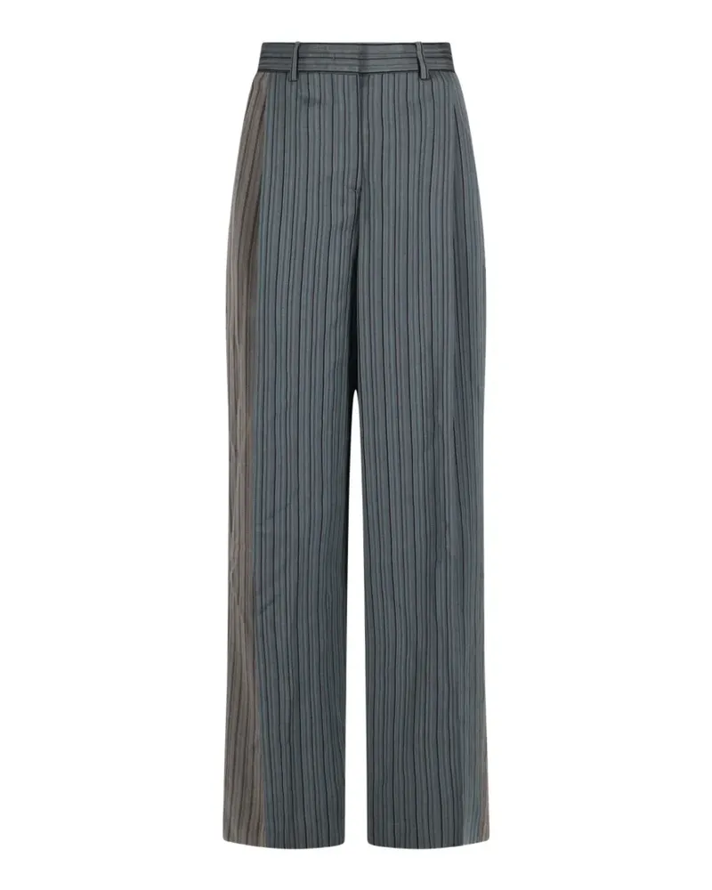 Paul Smith grey and blue mixed-stripe wide-leg trousers - Blau Blau