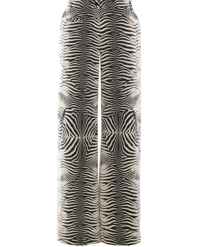 Roberto Cavalli Hose mit Tiger-Print - Weiß Weiß