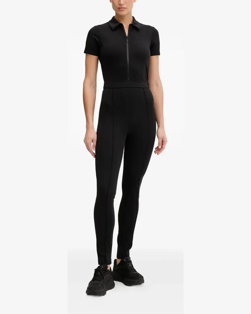 Guess Kurzärmeliger Annie Jumpsuit - Schwarz Schwarz