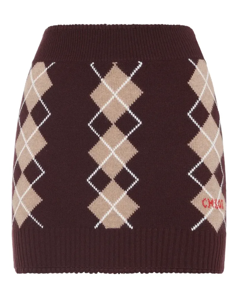 Chloé argyle mini skirt - Rot Rot