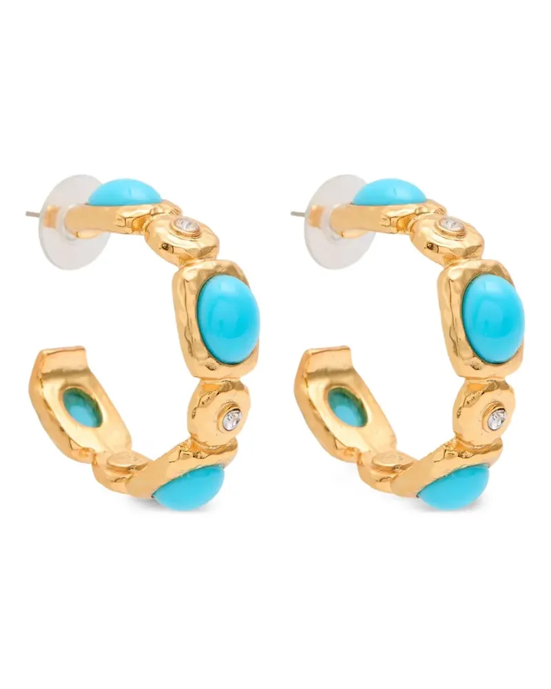 Kenneth Jay Lane Creolen mit Cabochon - Gold Gold