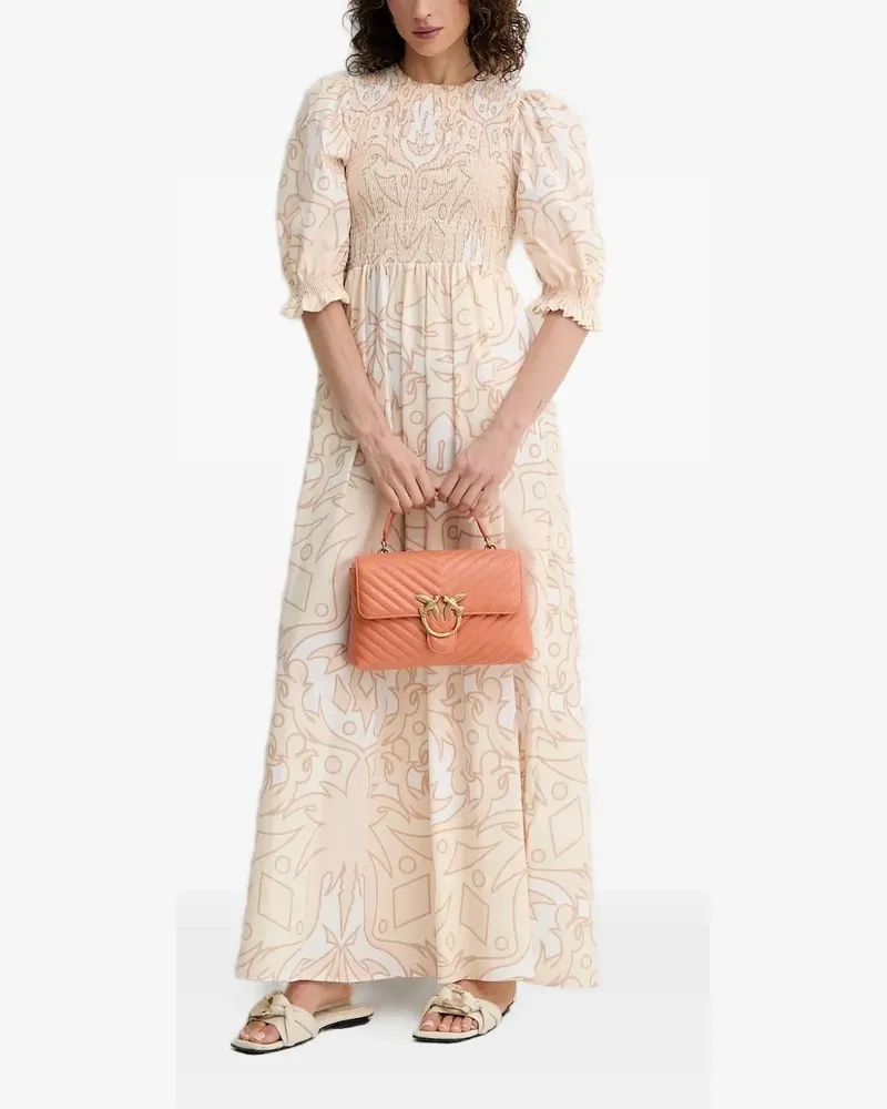 Silvian Heach Turpan Maxikleid mit gesmoktem Oberteil - Nude Nude