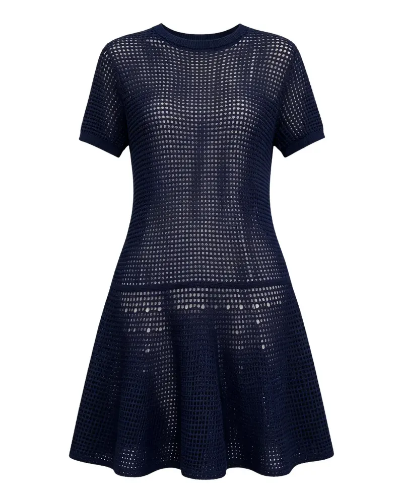 Brunello Cucinelli Kurzärmeliges Minikleid aus Mesh - Blau Blau
