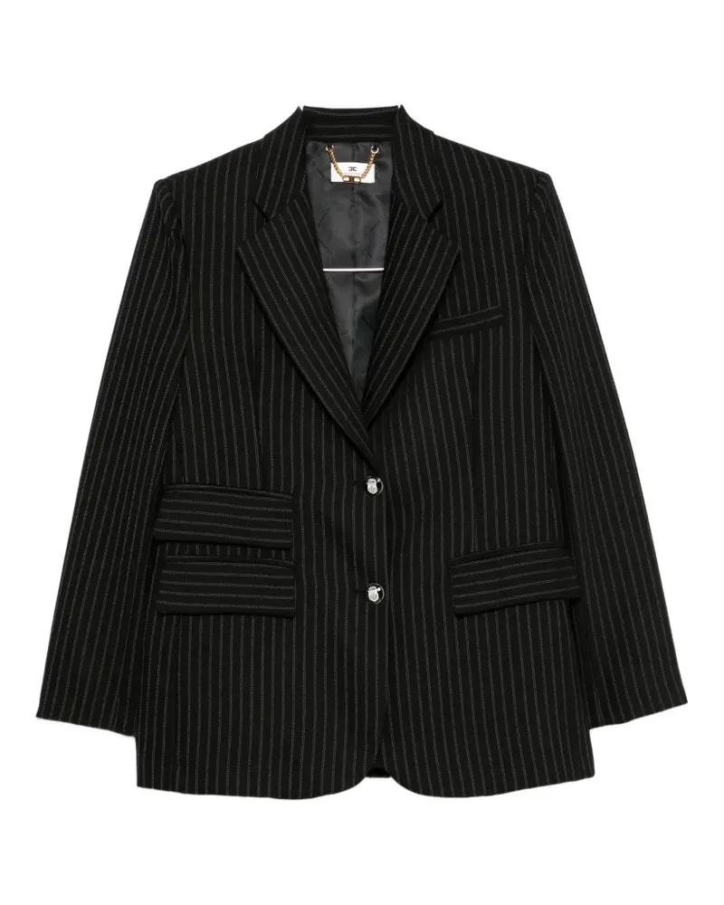 Elisabetta Franchi pinstripe-pattern notched-lapels blazer - Schwarz Schwarz