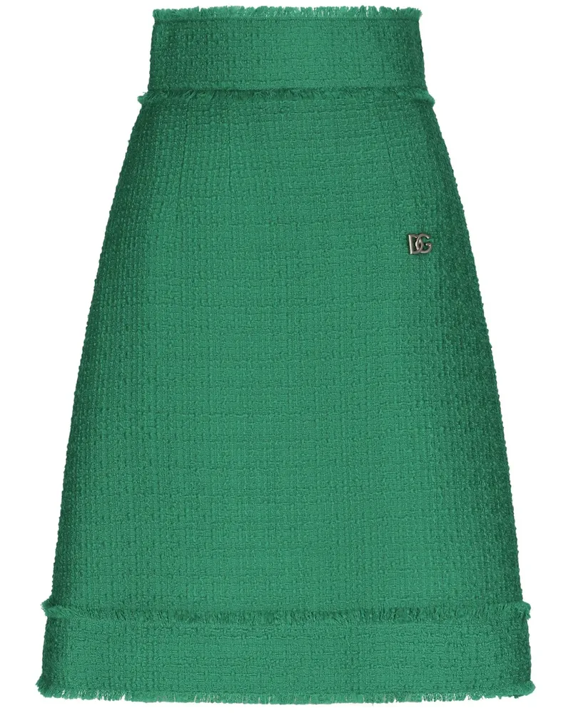 Dolce & Gabbana Midirock aus Tweed - Grün Grün