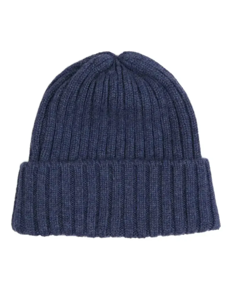 Fedeli Gerippte Kaschmirbeanie - Blau Blau
