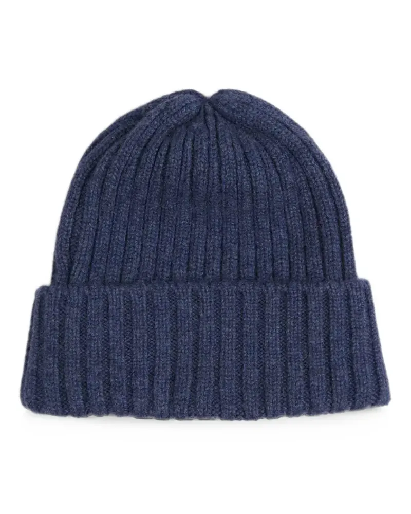 Fedeli ribbed cashmere beanie hat - Blau Blau