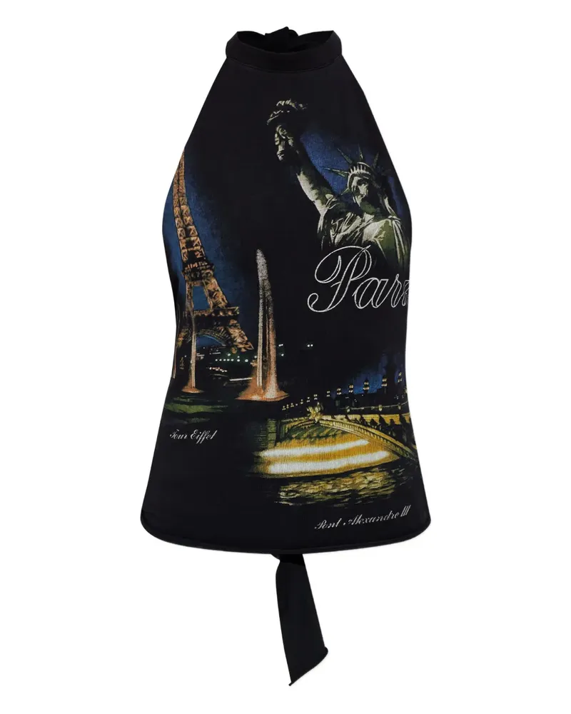 VETEMENTS graphic halter top - Schwarz Schwarz