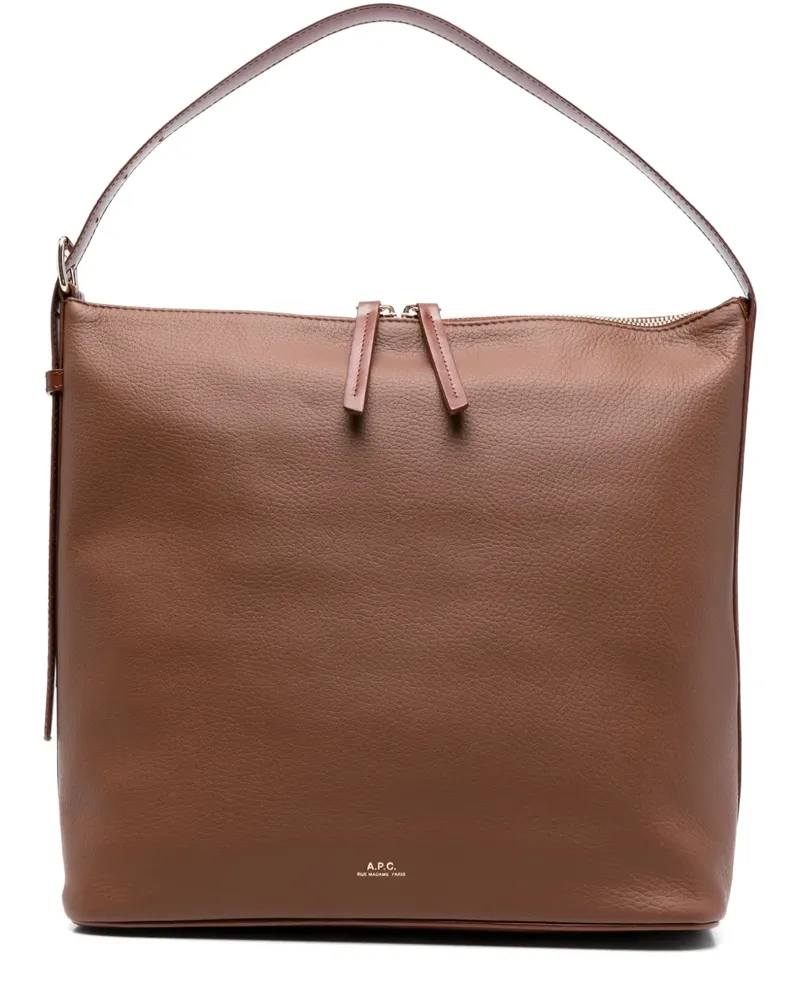 A.P.C. Schultertasche aus Leder - Braun Braun