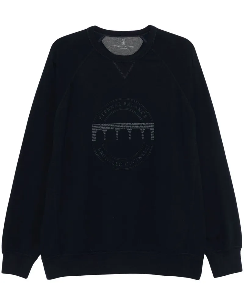 Brunello Cucinelli Sweatshirt mit Logo-Stickerei - Blau Blau