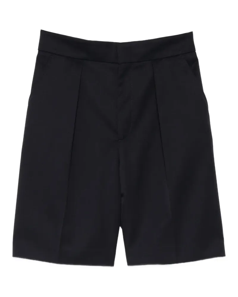 Victoria Beckham pleated-front shorts - Blau Blau