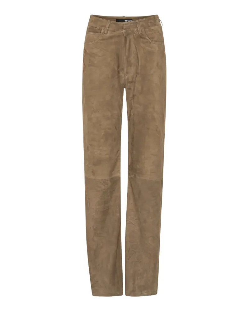 ROTATE Birger Christensen Gerade Wildlederhose - Braun Braun
