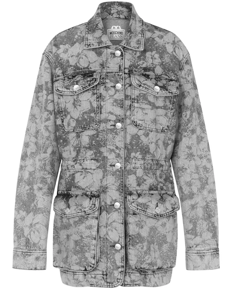 Moschino Jacke mit Blumen-Print - Grau Grau
