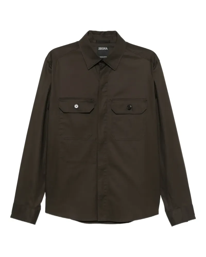 Ermenegildo Zegna flap-pocket shirt - Braun Braun