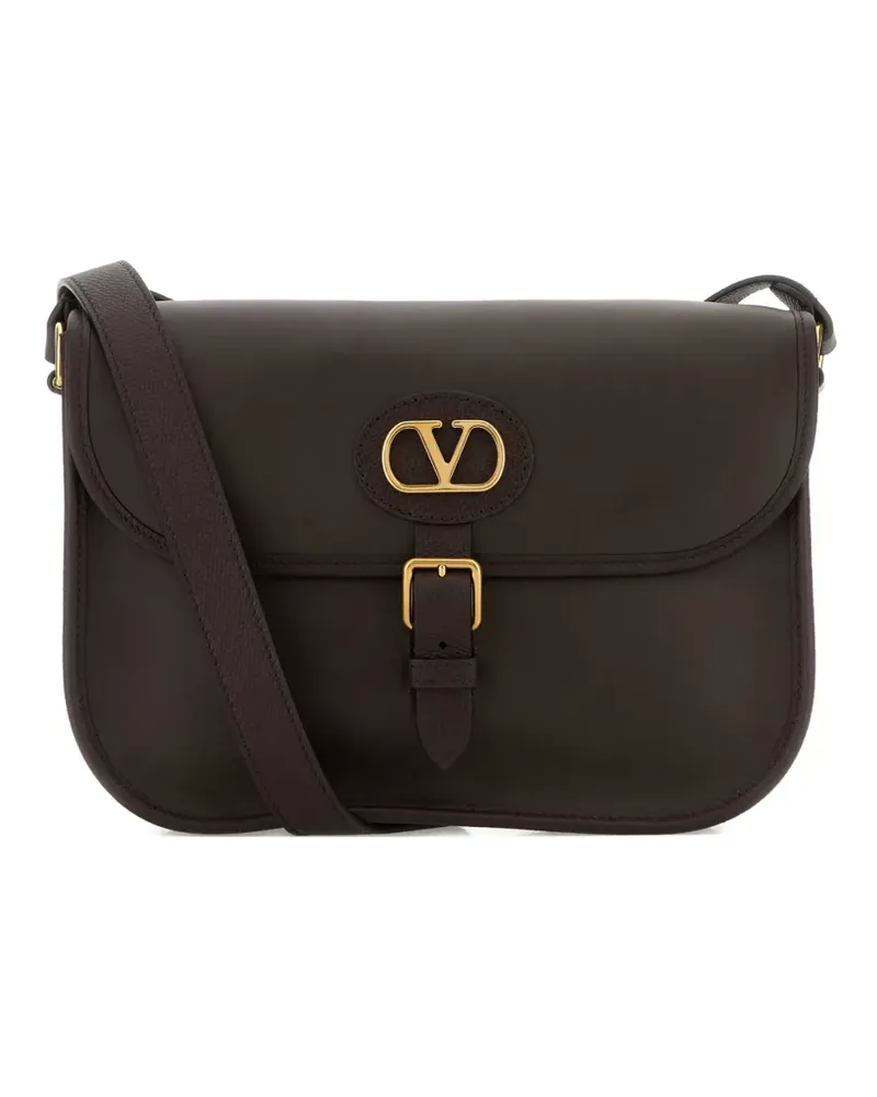 Valentino Garavani Antibes logo-detail leather shoulder bag - Braun Braun
