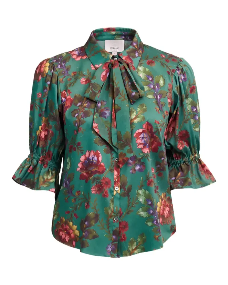 Cinq à Sept Fiona pussy-bow shirt - Grün Grün