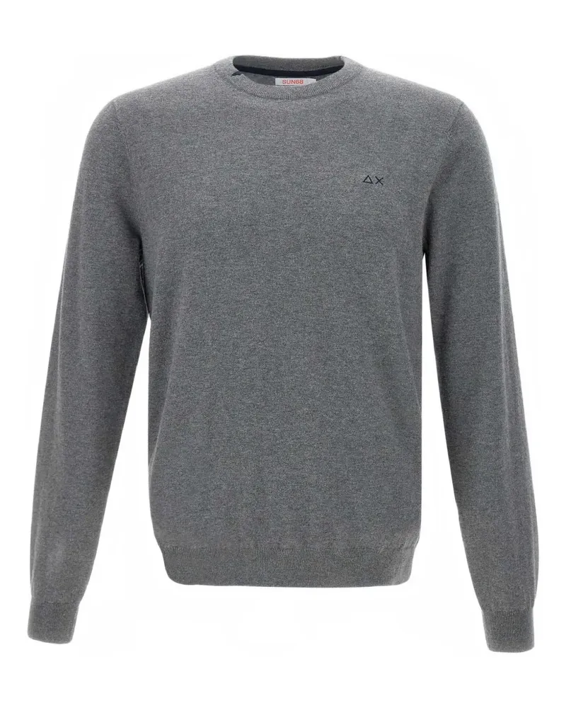 Sun68 embroidered-logo long-sleeve sweater - Grau Grau