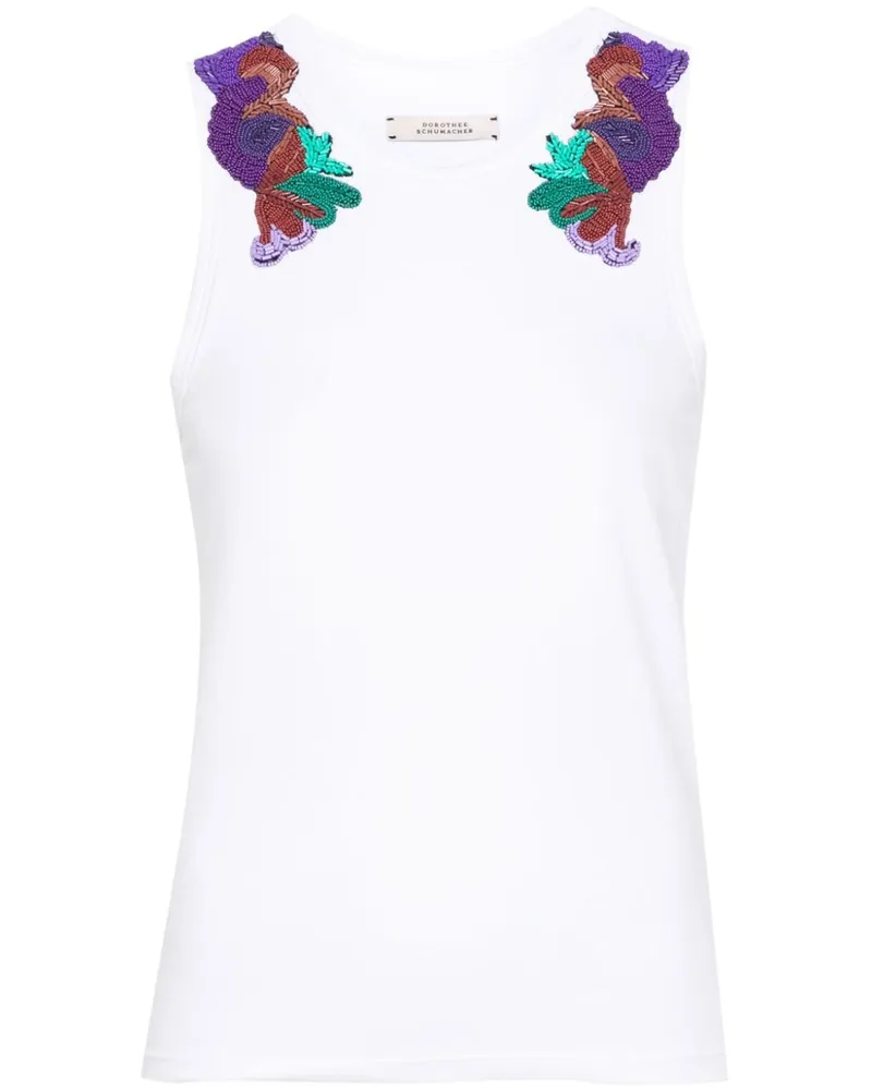 Dorothee Schumacher Tanktop mit Perlenstickerei - Weiß Weiß