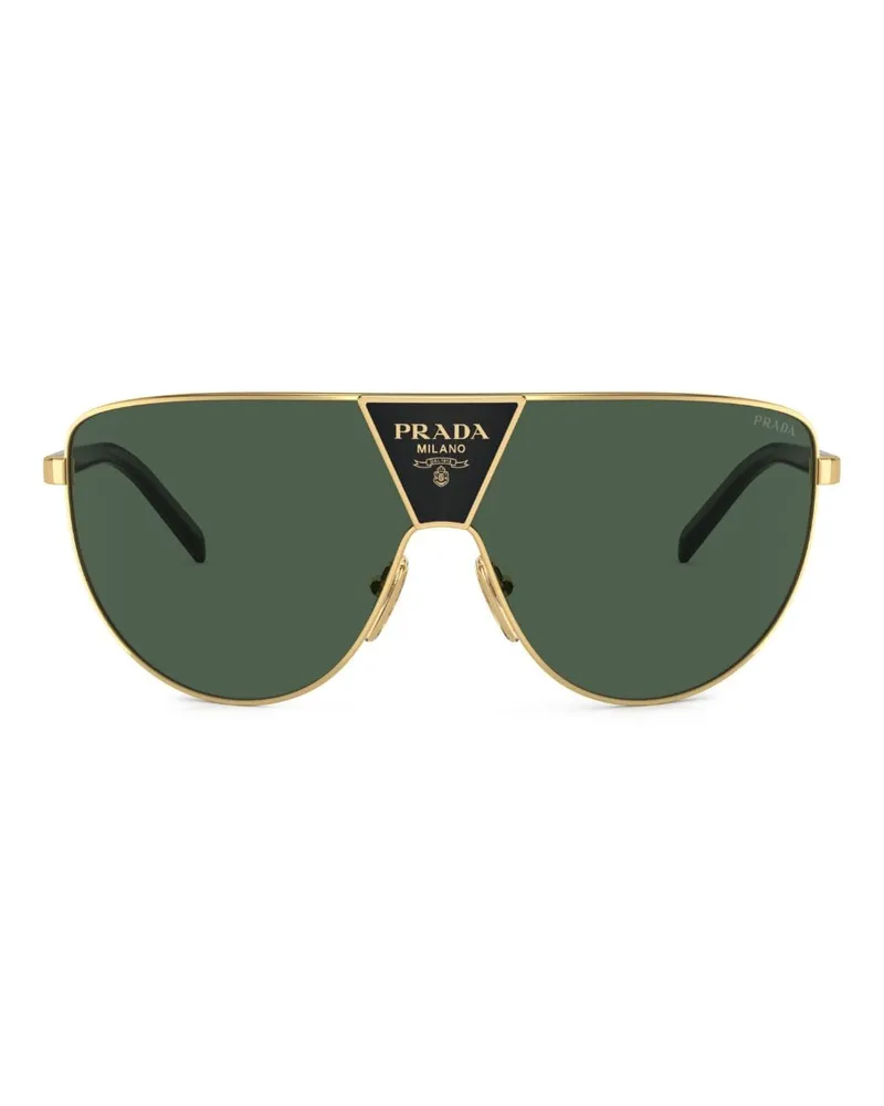 Prada Sonnenbrille mit Oversized-Gestell - Gold Gold