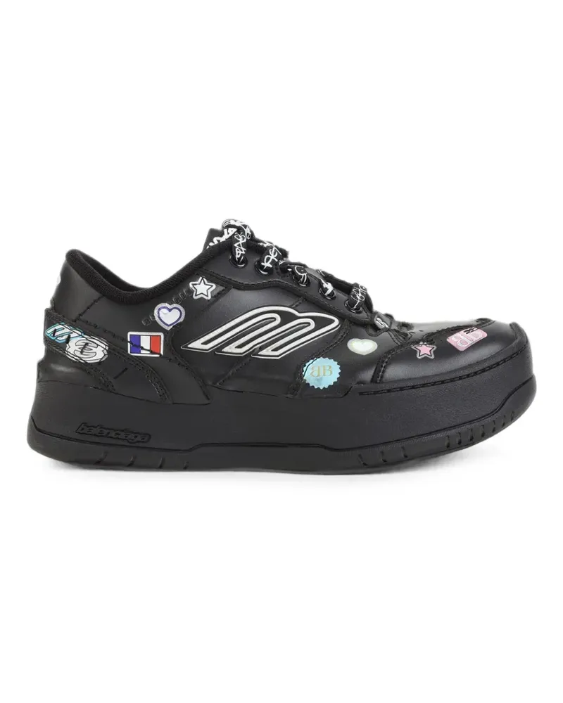 Balenciaga Hamptons Stickers Plateau-Sneakers mit Patch - Schwarz Schwarz