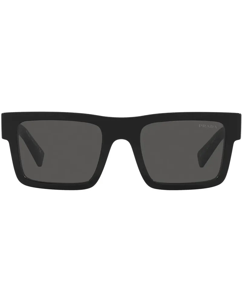 Prada Sonnenbrille mit eckigem Gestell - Schwarz Schwarz