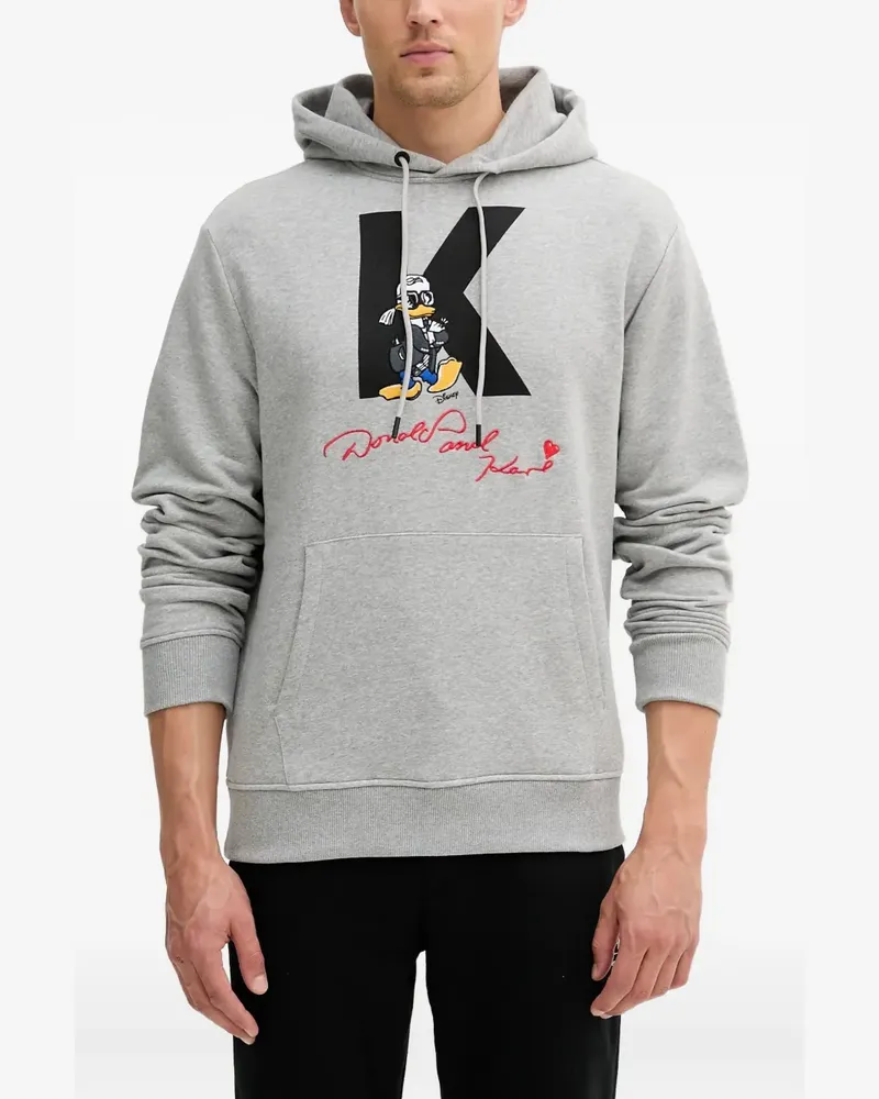 Karl Lagerfeld x Disney Donald Duck Hoodie mit K-Logo - Grau Grau