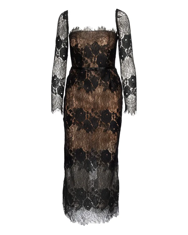 Ana Radu Midikleid aus Spitze - Schwarz Schwarz