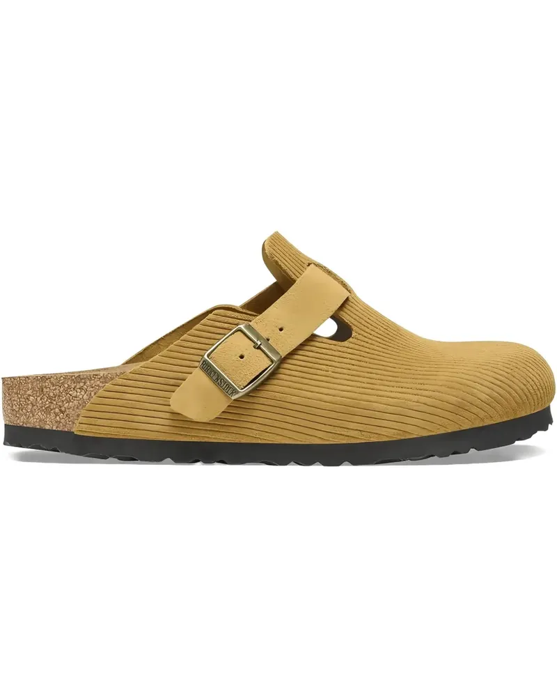 Birkenstock Boston "Corduroy Cork Brown" Wildleder-Mules - Braun Braun