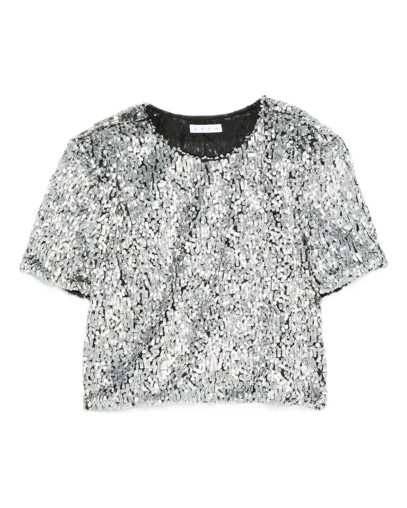 Area T-Shirt mit Pailletten - Silber Silber